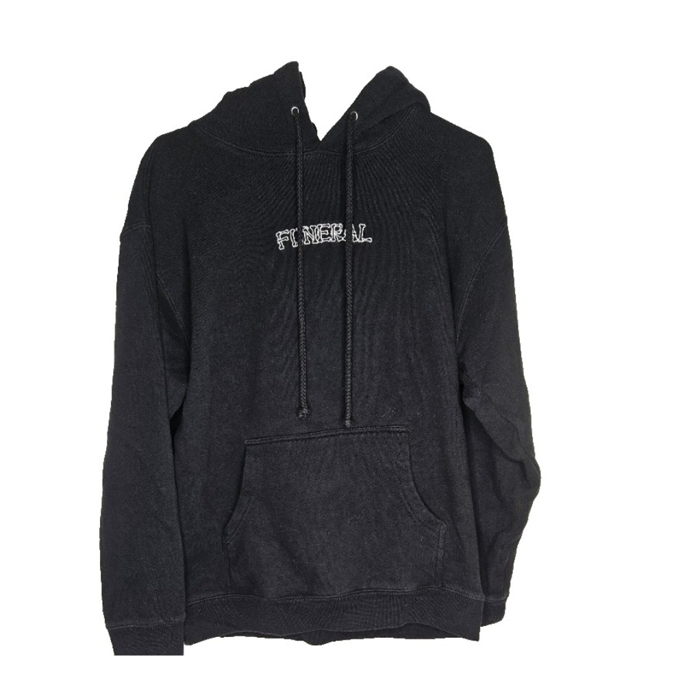 Funeral Cursed Angel Hoodie M Black Heavyweight Goth Y2K Streetwear Graphic